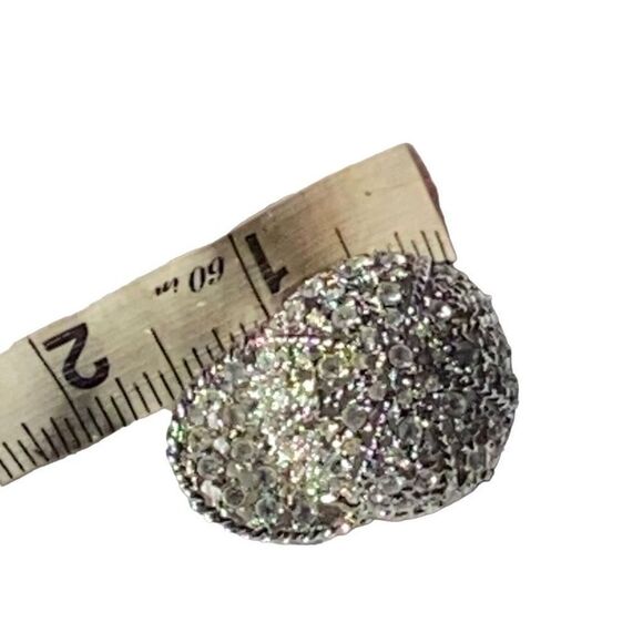 Vintage Rhinestone EUC Jockey Riding Helmut Equestrian Silver/ Platinum Tone Bro - Picture 6 of 6